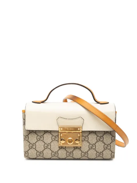 Gucci Pre-Owned 2000-2015 Mini GG Supreme Padlock satchel Neutrals QMGJSN1ELE8WPSB4