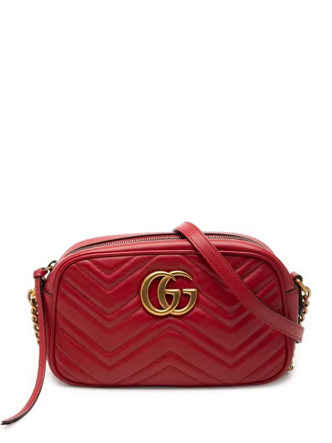 Gucci Pre-Owned 2000-2015 Small GG Marmont Matelasse Leather crossbody bag Red 2OVS0IDSZA8LWIMN