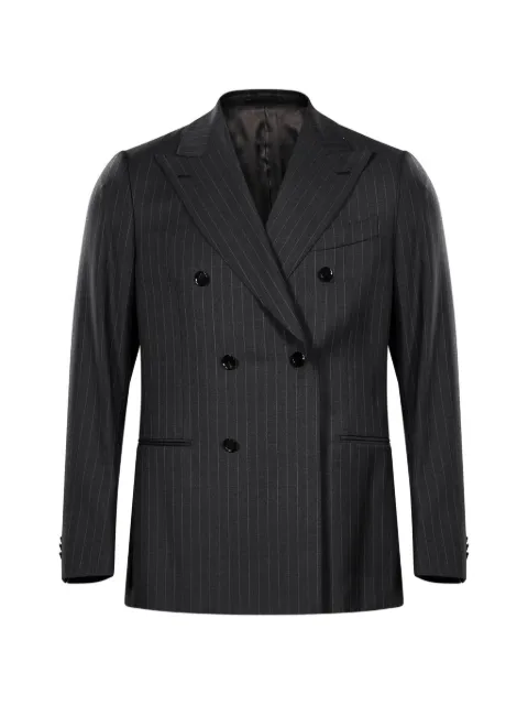Caruso pinstriped double-breasted suit Grey LN1JD611FPE0B01