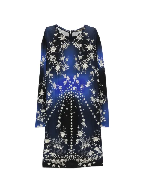 Roberto Cavalli Vintage 2010s floral-print long-sleeves midi dress Blue RC350BSN