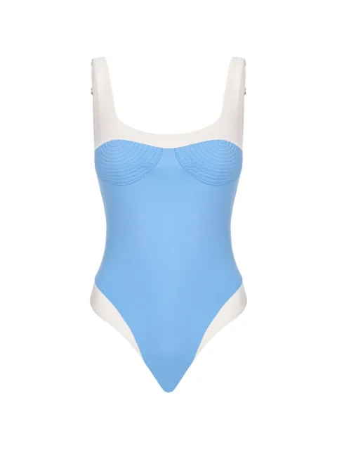 Noire Swimwear Adele square-neck swimsuit Blue NSW453SKYBLUE