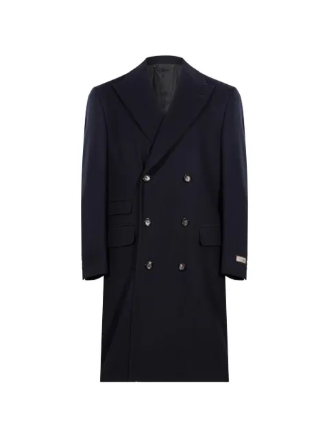 Canali double-breasted peak-lapel coat Blue FF0576957280