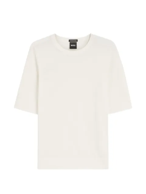 BOSS short-sleeve crew-neck sweater Neutrals 50544996