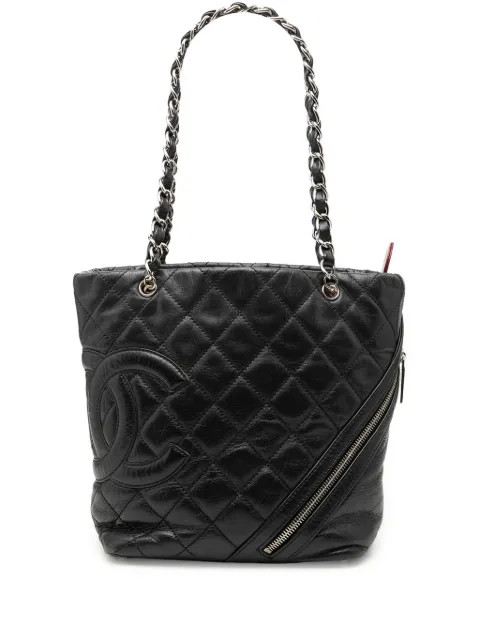 CHANEL Pre-Owned 2006-2008 Small Quilted Aged Calfskin Cotton Club tote bag Black L7W0OEU95JSOO118