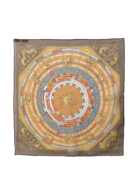 Hermès Pre-Owned 1980s Dies et Hore silk scarf Orange 15016512