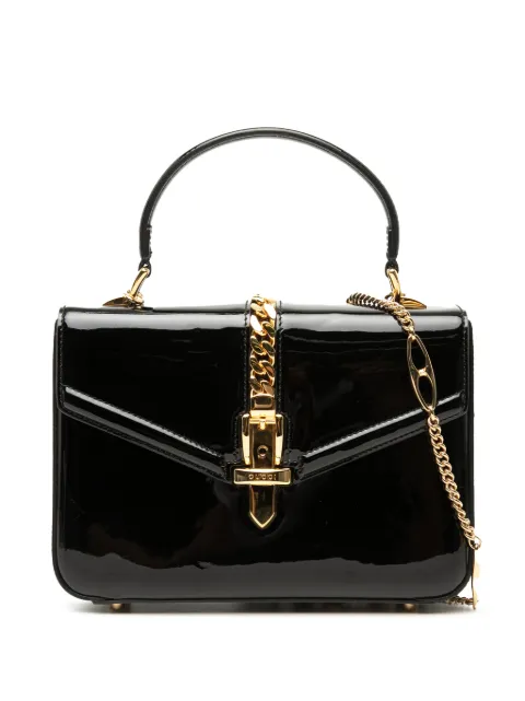 Gucci Pre-Owned 2000-2015 Mini Patent Sylvie 1969 Top Handle Bag satchel Black INWIWFJ07O7AJM7W