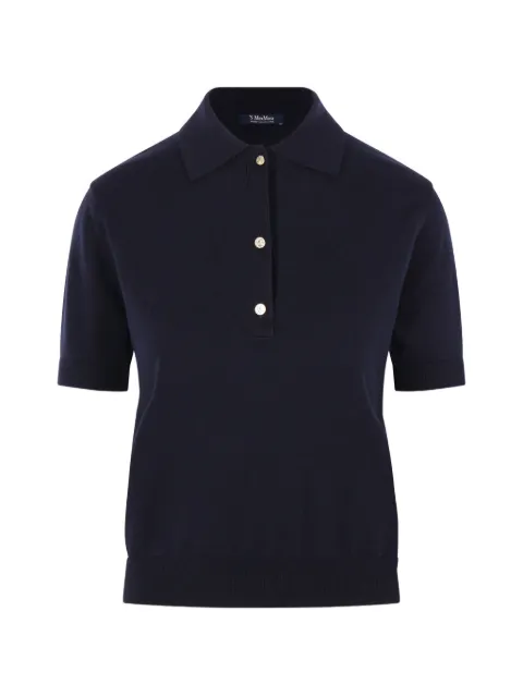 'S Max Mara Pomposa knit polo shirt Blue 2629366051600007F004
