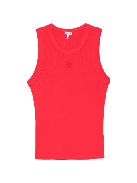LOEWE Anagram-embroidered ribbed tank top Red S359Y55K51