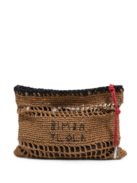 BIMBA Y LOLA medium dark natural raffia-effect handbag Neutrals 261BBY468