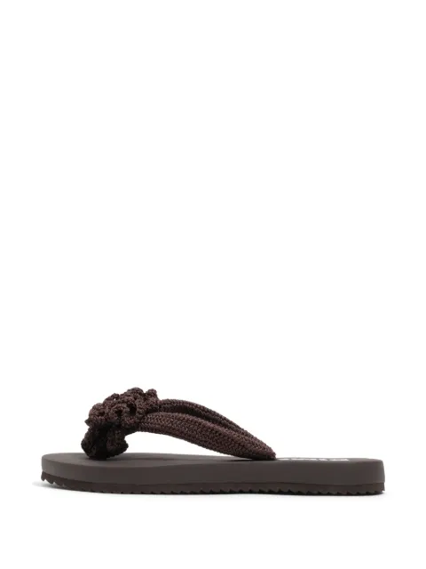 BIMBA Y LOLA chocolate crochet-flower flip-flops Brown 261BZ260612602