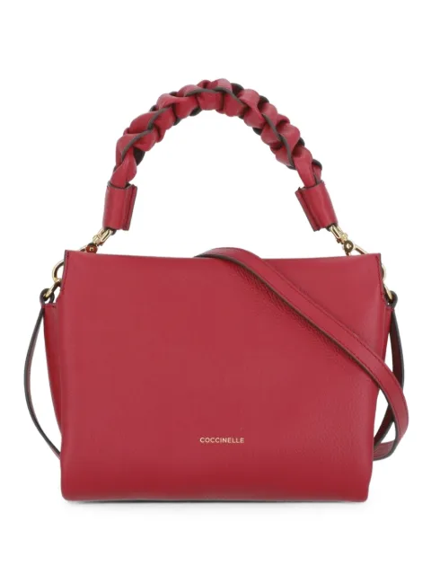 Coccinelle braided-handle pebbled shoulder bag Red E1M50580101