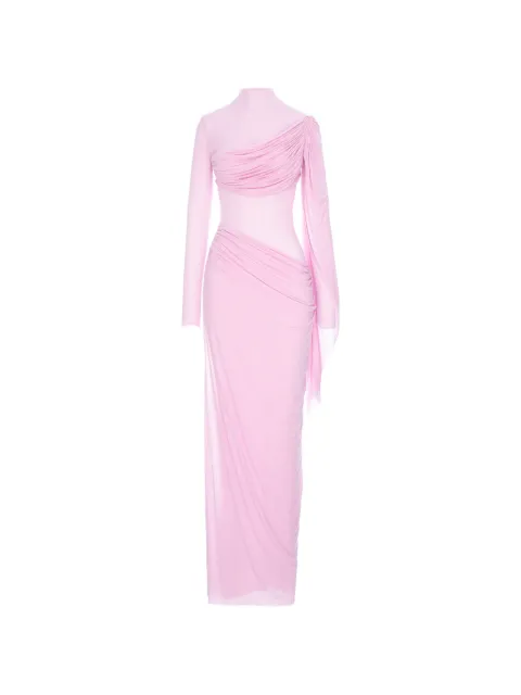 MANURÍ Medeea draped sheer maxi dress Pink MRFW26CHVI9DR36