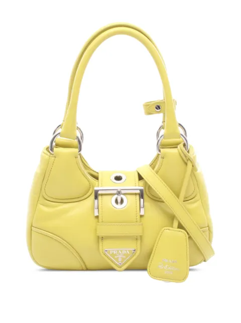 Prada Pre-Owned 2010-2026 Nappa Soft Padded Re Edition 2002 Moon satchel Yellow 6GKOLZIVVUHE8JH9