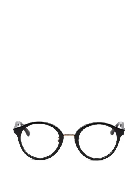Jimmy Choo Eyewear round-frame glitter-embellished glasses Black JC197F0MXW00
