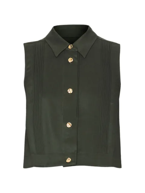 HEVRON Vera pintuck shirt Green VERATOP