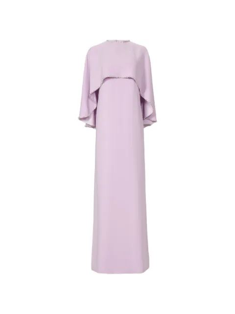 Costarellos Orianna crystal-embellished cape-overlay maxi dress Purple SS2643MAUVE