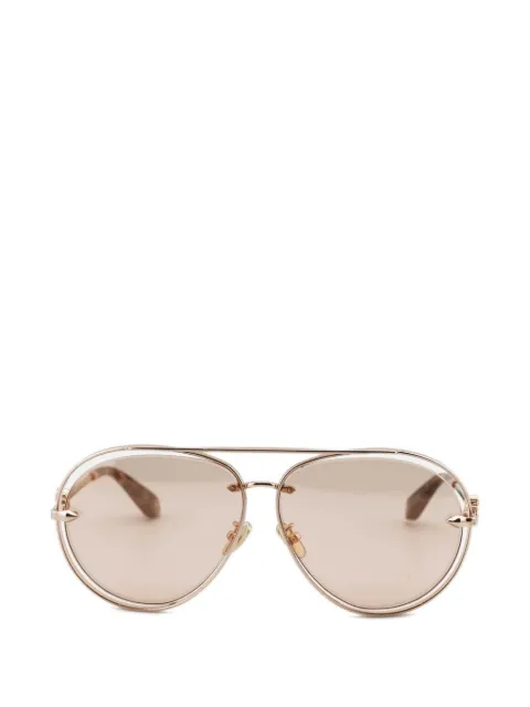Roberto Cavalli engraved-detail pilot-frame sunglasses Pink SRC032M