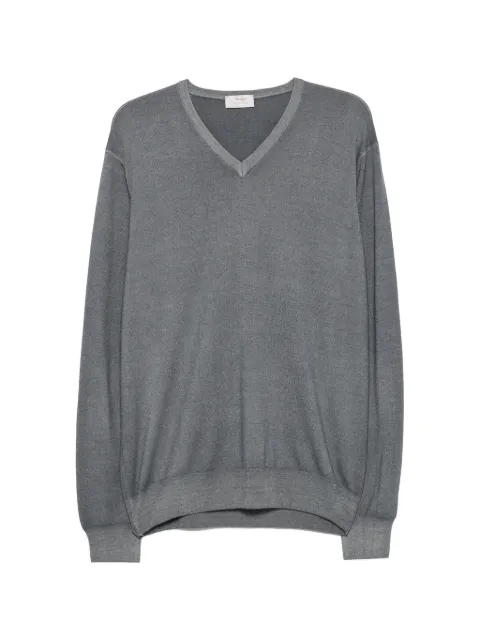 Gran Sasso elbow-patch V-neck wool sweater Grey 1010725701