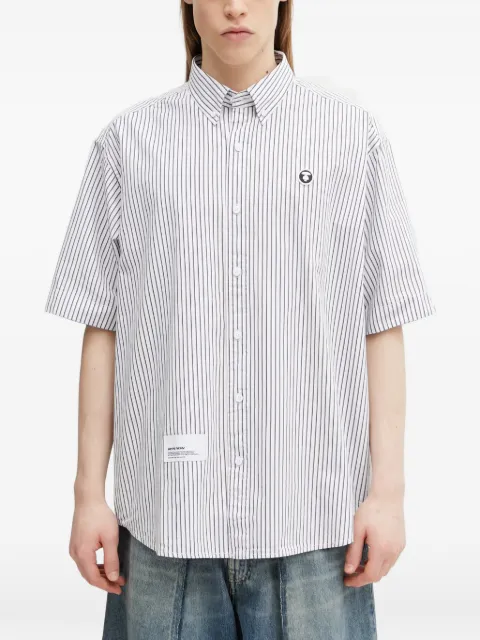 AAPE BY *A BATHING APE® vertical-stripe short-sleeve shirt White AAPSRM8561XAQ