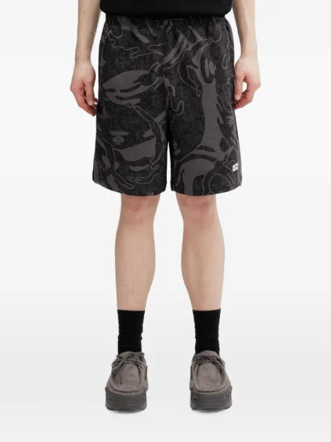 AAPE BY *A BATHING APE® graphic-print logo-print shorts Black AAPSPMC684XXQ