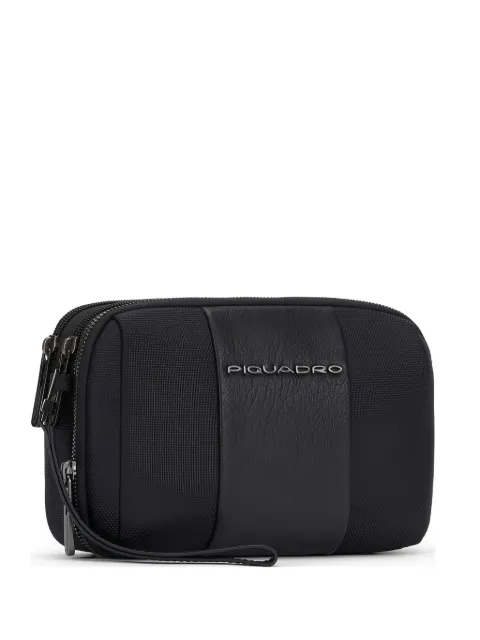 PIQUADRO logo-plaque clutch bag Black AC5940BR2R
