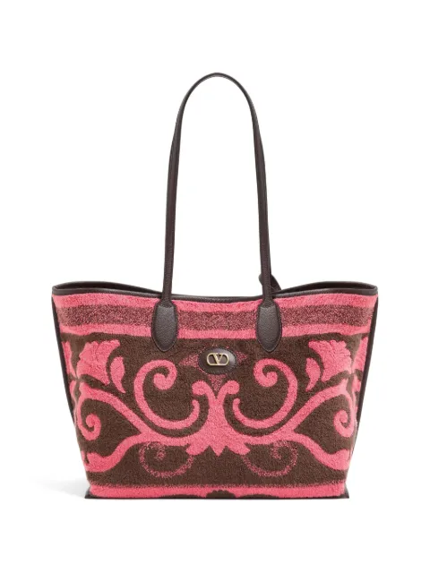 Valentino Garavani medium shopping bag in terry cloth Pink WB0T93KNM