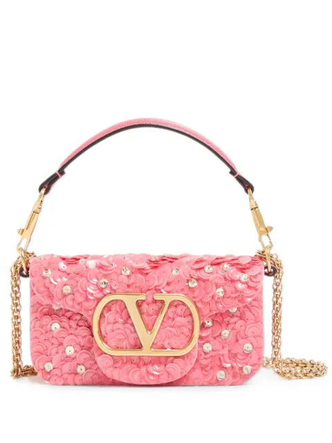 Valentino Garavani Locò small embroidered shoulder bag Pink WB0K53PVH