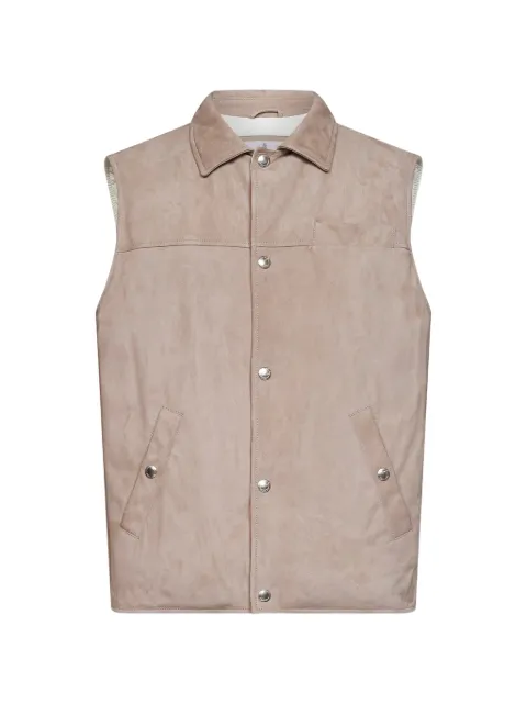Brunello Cucinelli padded leather gilet Neutrals MPCLF2047CAZ77