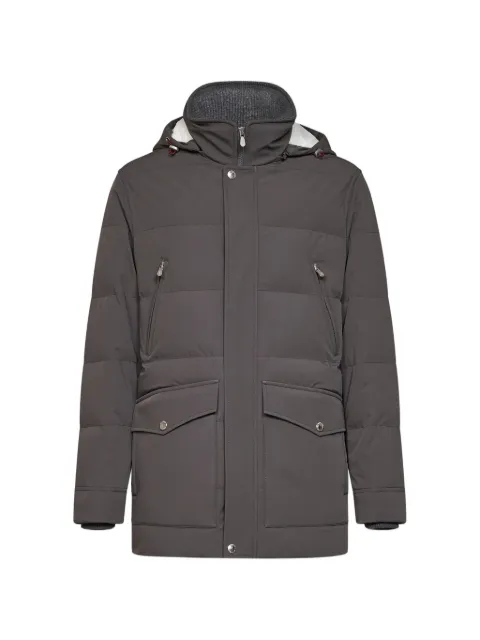 Brunello Cucinelli hooded padded jacket Grey MV4061823CXD26