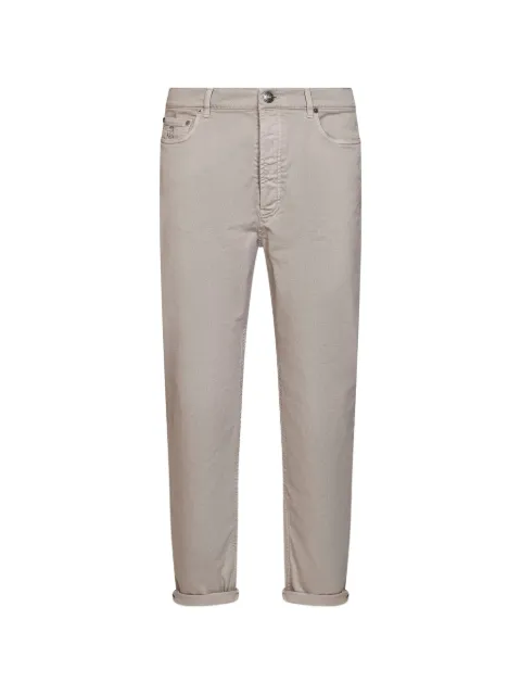 Brunello Cucinelli logo-embroidered garment-dyed jeans Neutrals M277PO2090C7507