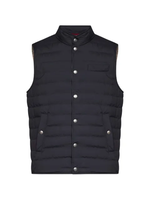 Brunello Cucinelli quilted sleeveless jacket Blue MV4081711CIX44