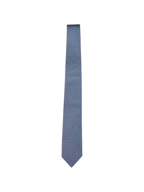 Ferragamo Link print silk tie Blue 794583