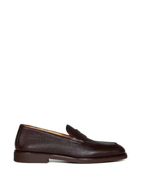 Brunello Cucinelli grained-leather penny loafers Brown MZUAKLE670C9844