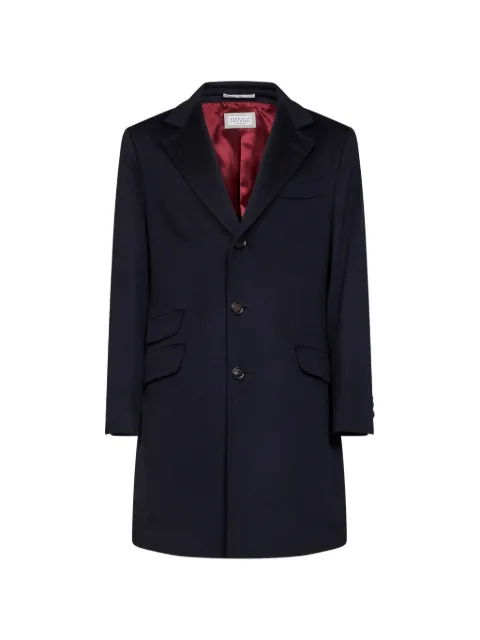 Brunello Cucinelli single-breasted notch-lapel coat Blue MV4679039CJC20