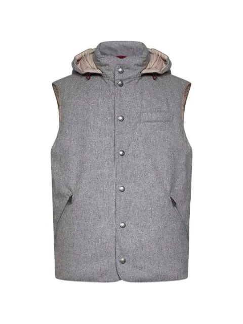 Brunello Cucinelli hooded padded gilet Grey MM4701775CDF30