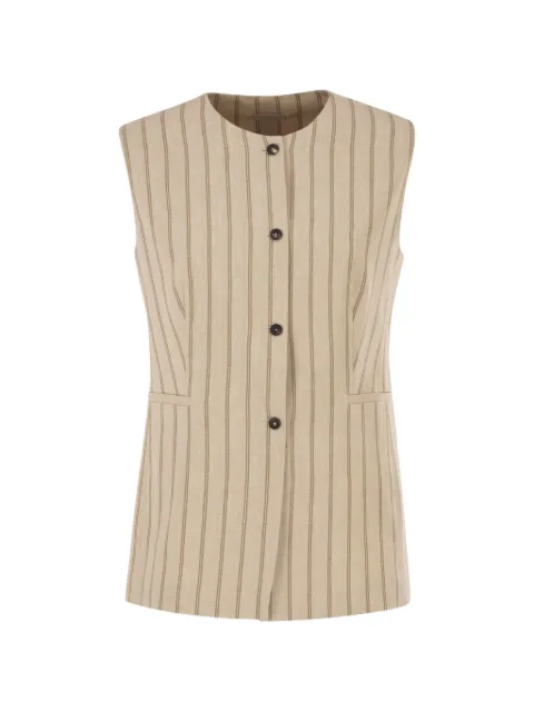 Antonelli pinstriped tailored waistcoat Neutrals Q3746981125