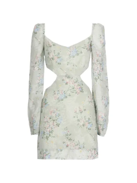 MC2 Saint Barth Jara floral-print cut-out mini dress Green JRA001