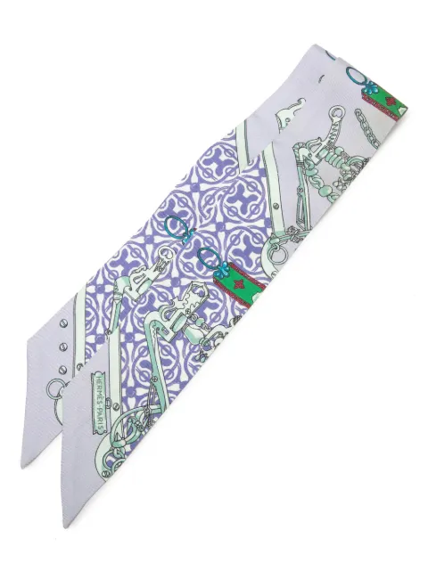 Hermès Pre-Owned 1999-2007 Mors et Gourmettes Remix Silk Twilly Scarf scarves Purple L8JAASU59J259BAE