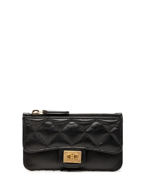 CHANEL Pre-Owned 2019 Quilted Aged Calfskin Reissue 2.55 Flap card holder Black IL5VQPCDWMBCMKZW