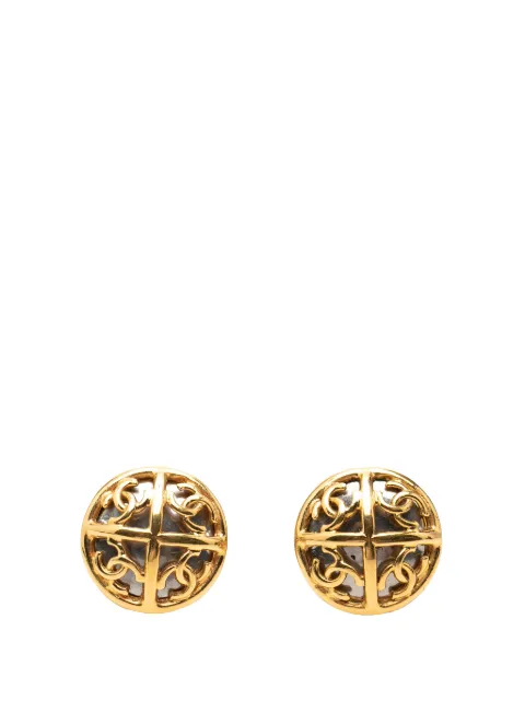 CHANEL Pre-Owned 2003 CC Gold Plated Button Clip On Earrings costume earrings Gold 7X440HGB49EJ4CT7