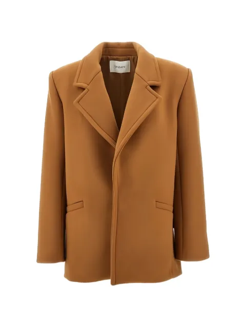 Saint Laurent notched-lapel jacket Brown 808239Y60R