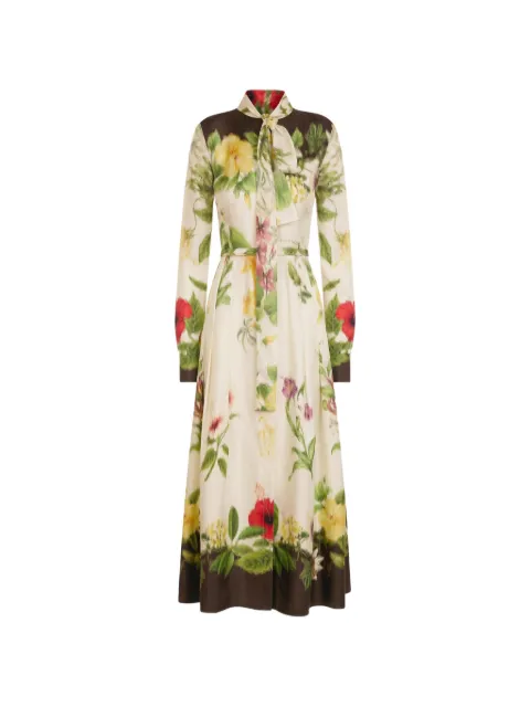 Oscar de la Renta floral-print midi dress Neutrals 26PN282MLSBRU