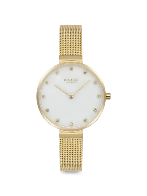 OBAKU mesh-strap 30mm watch White V287LXGWMG
