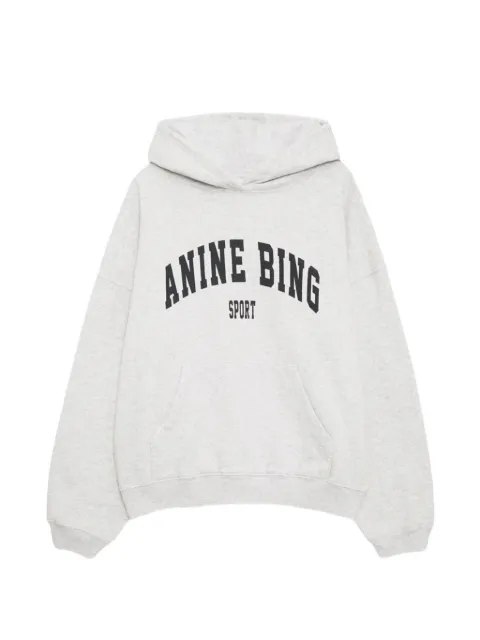 ANINE BING Harvey logo-print hoodie Grey S085185002