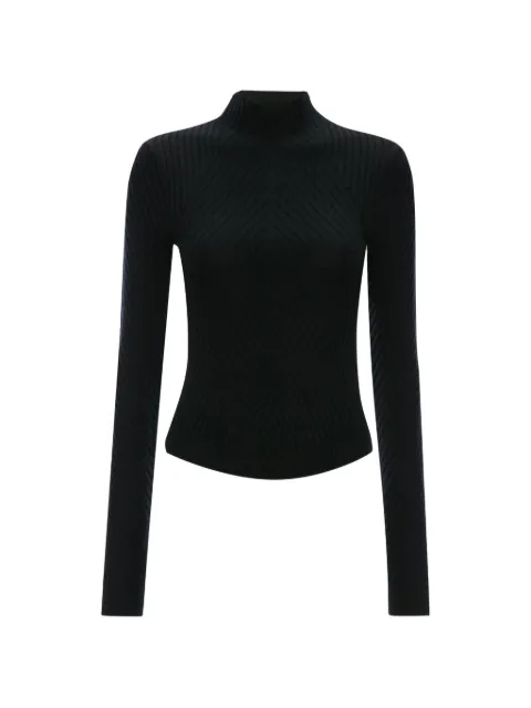 Victoria Beckham Georgia ribbed-knit sweater Black 1425KTP006804A