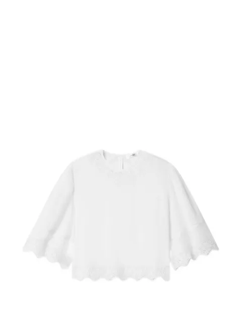 FRAME scalloped lace-trimmed blouse White WS26WBL038