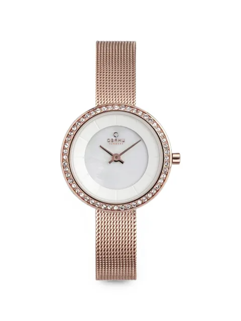 OBAKU Denmark crystal-embellished 27mm watch White V146LEVWMV