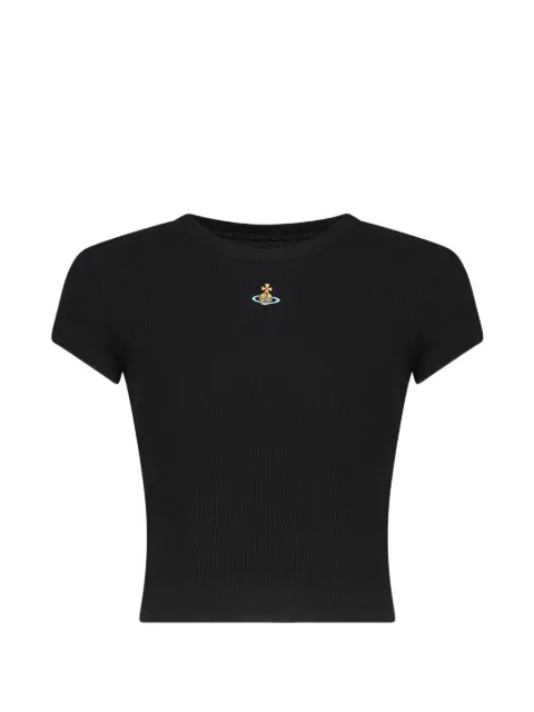 Vivienne Westwood Baby Peru Orb-embroidered ribbed T-shirt Black 1G010019J00BO