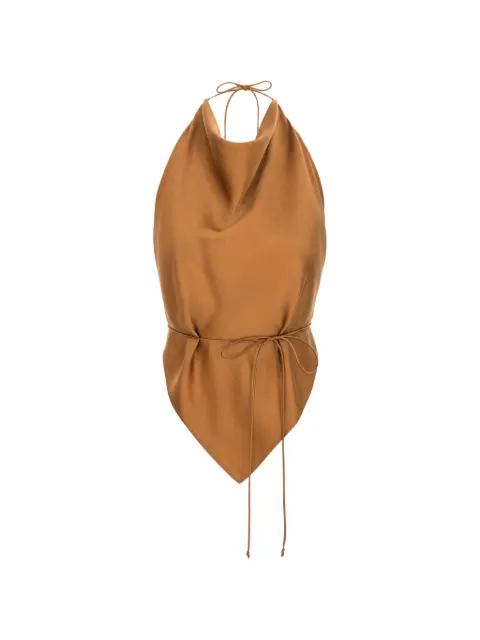 MANURÍ Thea 2.6 silk top Brown MRSS26SK9TP30