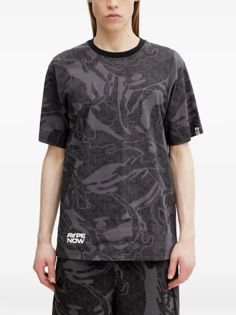 AAPE BY *A BATHING APE® camouflage-print logo-patch T-shirt Black AAPTEM1812XXQ